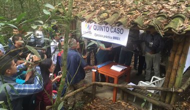 Practical exercise part of the Government of Colombia, FARC-EP, UN Mission training to monitor and verify the bilateral ceasefire. Photo: UN Mission in Colombia
