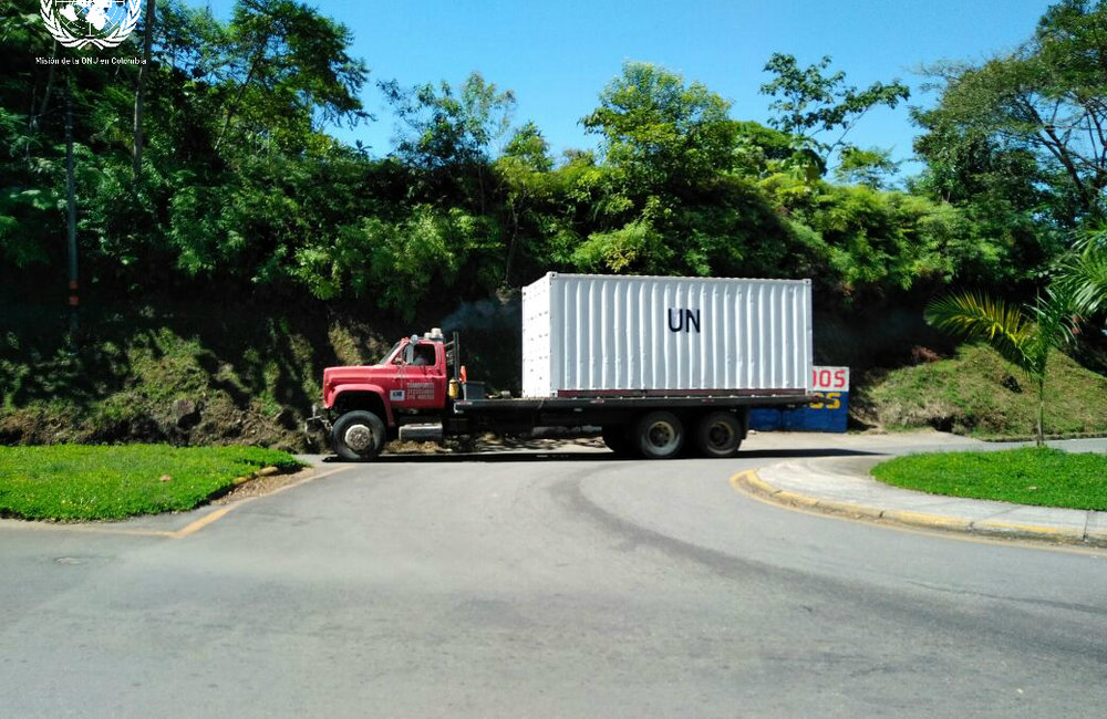 Desplazamiento contenedor de la Misión de la ONU desde Aguabonita, Caquetá